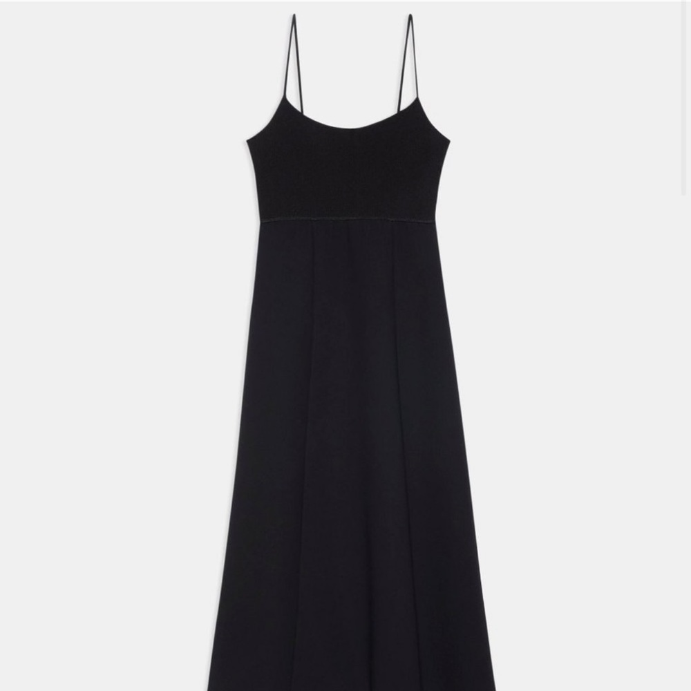 Theory Flared Crepe Slip Midi Dress - Picture 6 of 9